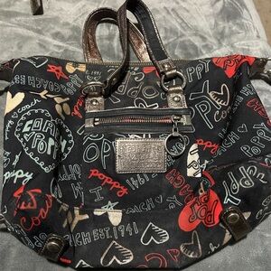 Coach Poppy Graffiti Lurex Satchel Bag 620